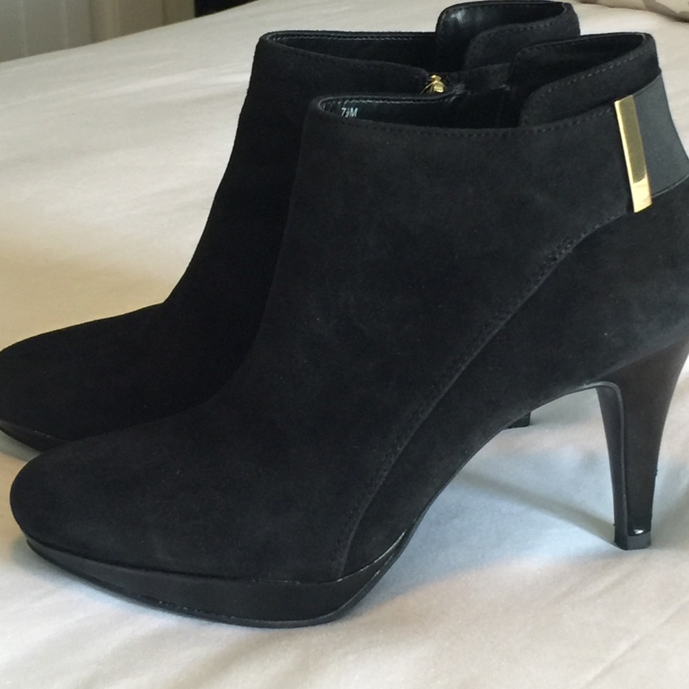 Black suede booties